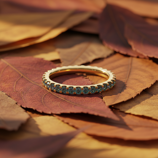 Autumn Alexandrite Eternity Yellow Gold Band