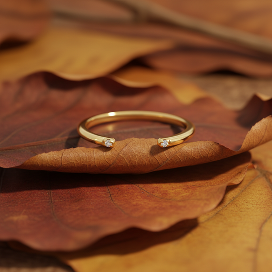 Open Round Moissanite Diamond Cuff Ring