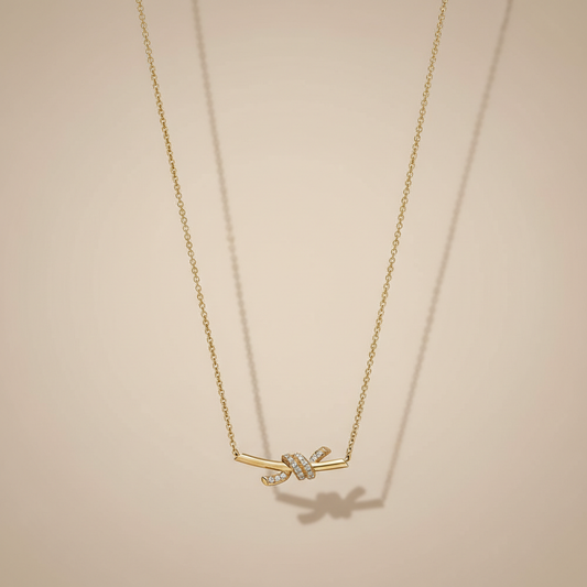 Royal Tie Lab Grown Diamond Bar Necklace