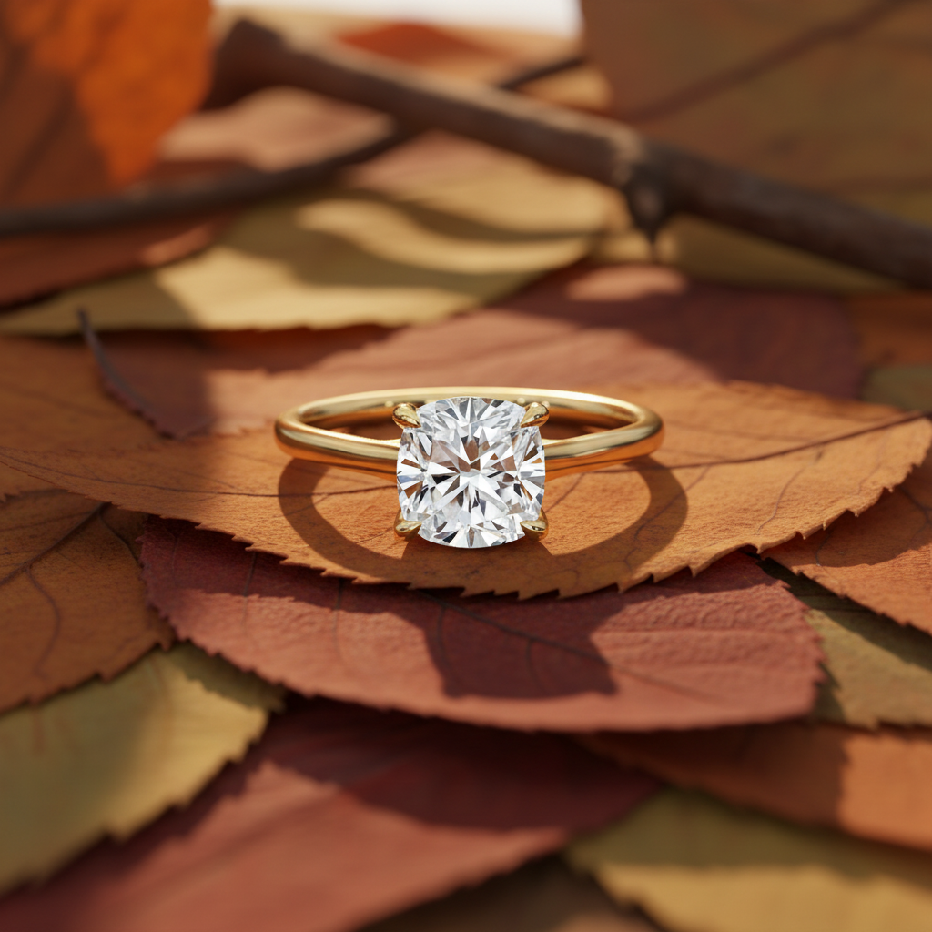 Radiant Cut Diamond Moissanite 4 Claw Prong Setting Solitaire Engagement Ring