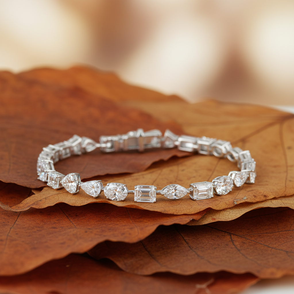 Multi-Shape Moissanite Diamond Tennis Bracelet