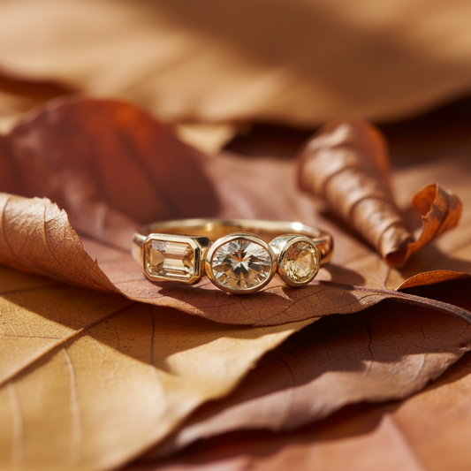 Round, Oval & Emerald Cut Lab Grown Sapphire Diamond Ring