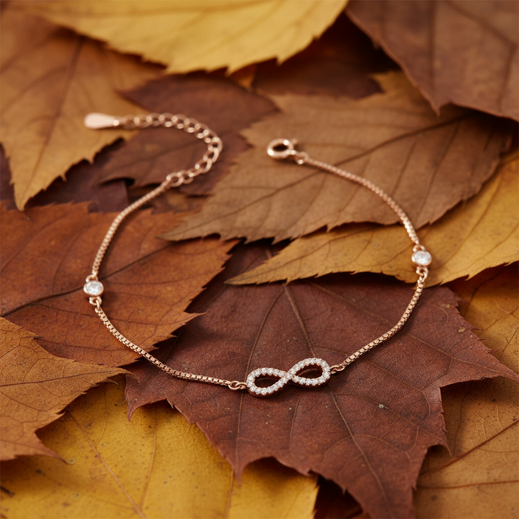 Delicate Infinity Lab Grown Diamond Chain Bracelet