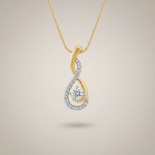 Celestial Twist Lab Grown Diamond Drop Pendant Necklace
