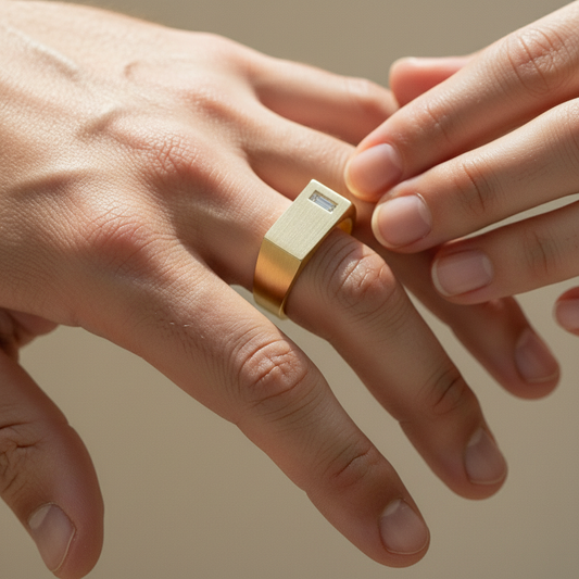 Noble Edge Emerald Lab Grown Diamond Gold Ring