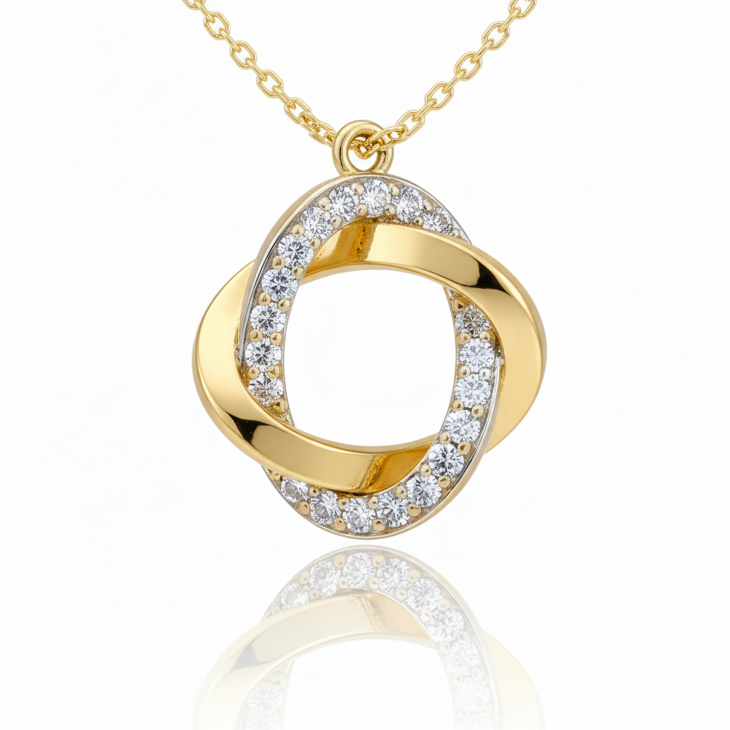 Eternal Unity Lab Grown Diamond Circle Pendant in Yellow Gold