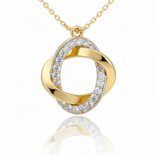 Eternal Unity Lab Grown Diamond Circle Pendant in Yellow Gold