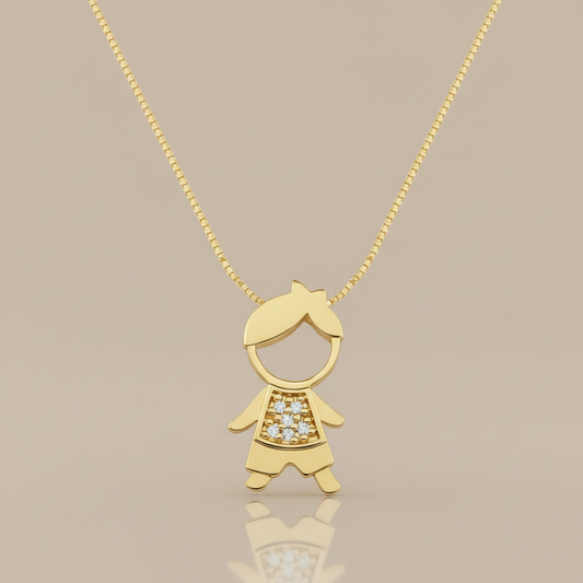 Little Gentleman Lab Grown Diamond Gold Necklace