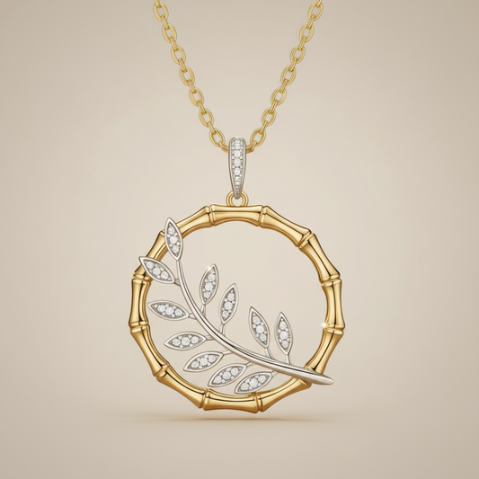 Imperial Bamboo Leaf Lab Grown Diamond Necklace