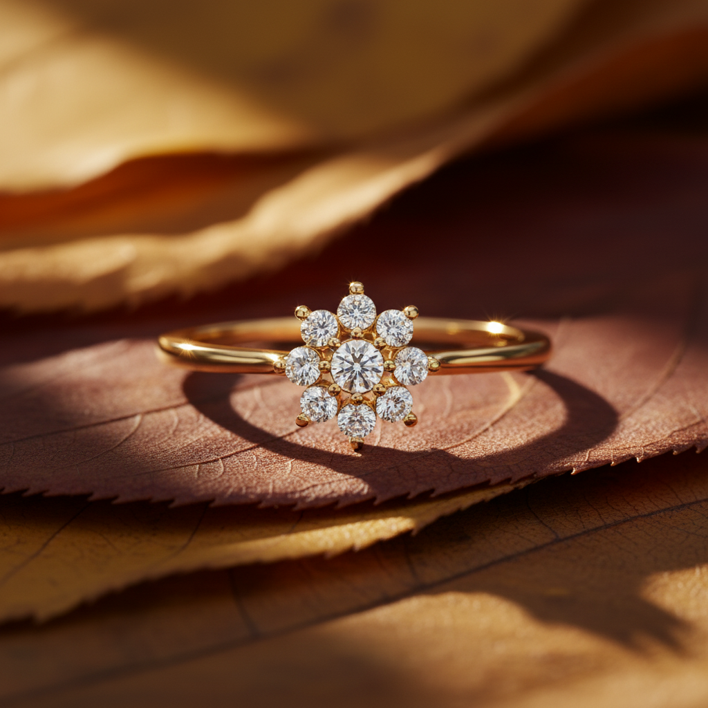 Elegant Round Cut Moissanite Diamond Ring