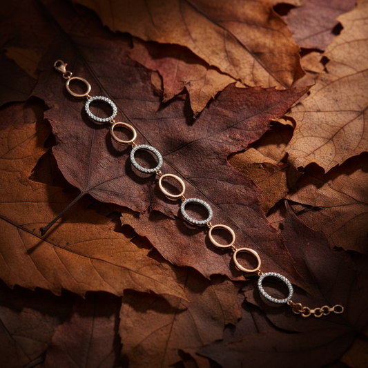 Interlinked Elegance Round Cut Lab Grown Diamond Oval Bracelet