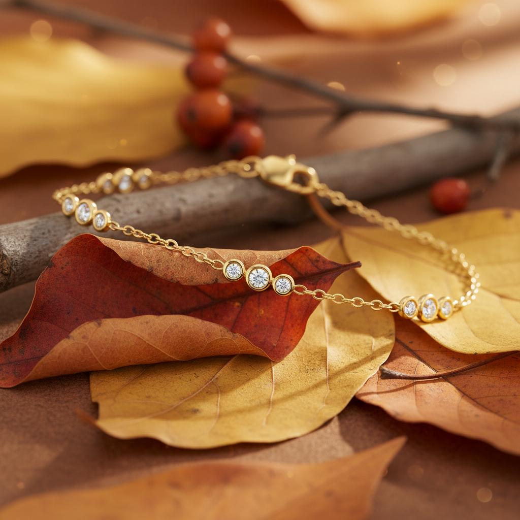 Classic Bezel Round Cut Moissanite Diamond Bracelet