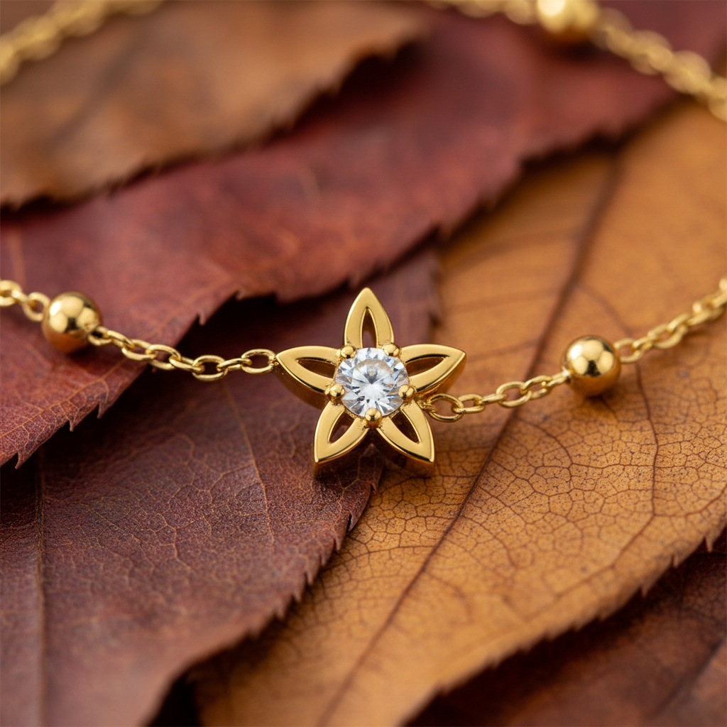 Minimalist Star Lab Grown Diamond Chain Bracelet