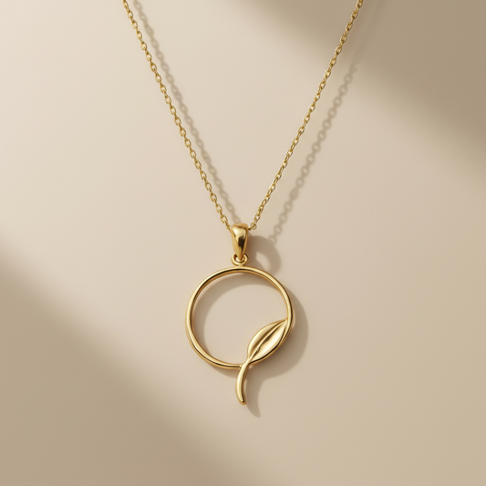 Serenity Leaf Gold Pendant Necklace for Women