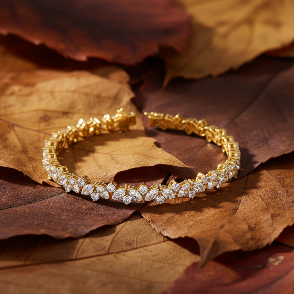 Exquisite Marquise & Round Cut Lab Grown Diamond Bracelet