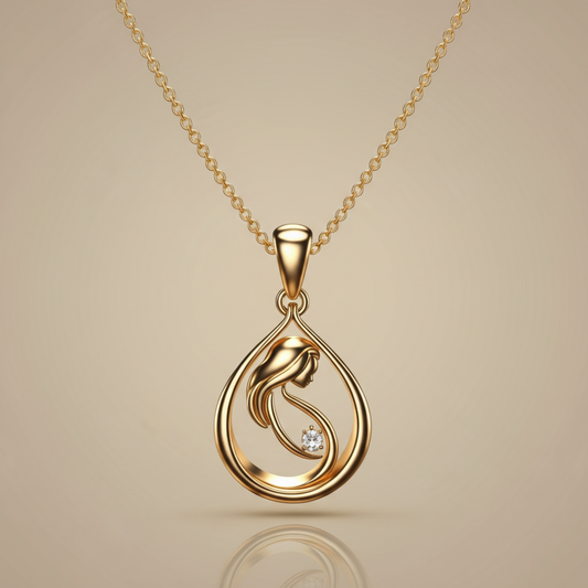 Divine Woman Lab Grown Diamond Teardrop Pendant
