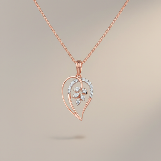 Elegant Lab Grown Diamond Heart Bloom Pendant Necklace