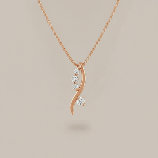 Royal Wave Sparkle Moissanite Diamond Necklace