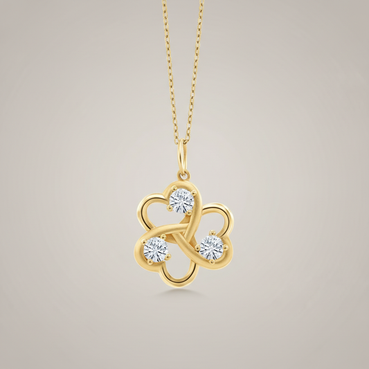 Infinity Bloom Moissanite Diamond Pendant Necklace