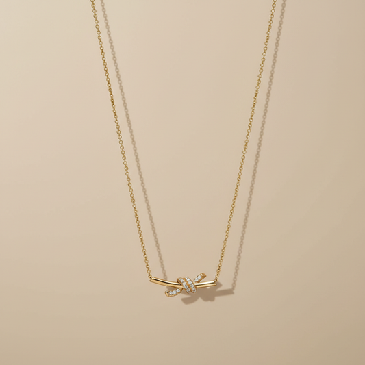 Forever Linked Moissanite Diamond Knot Necklace