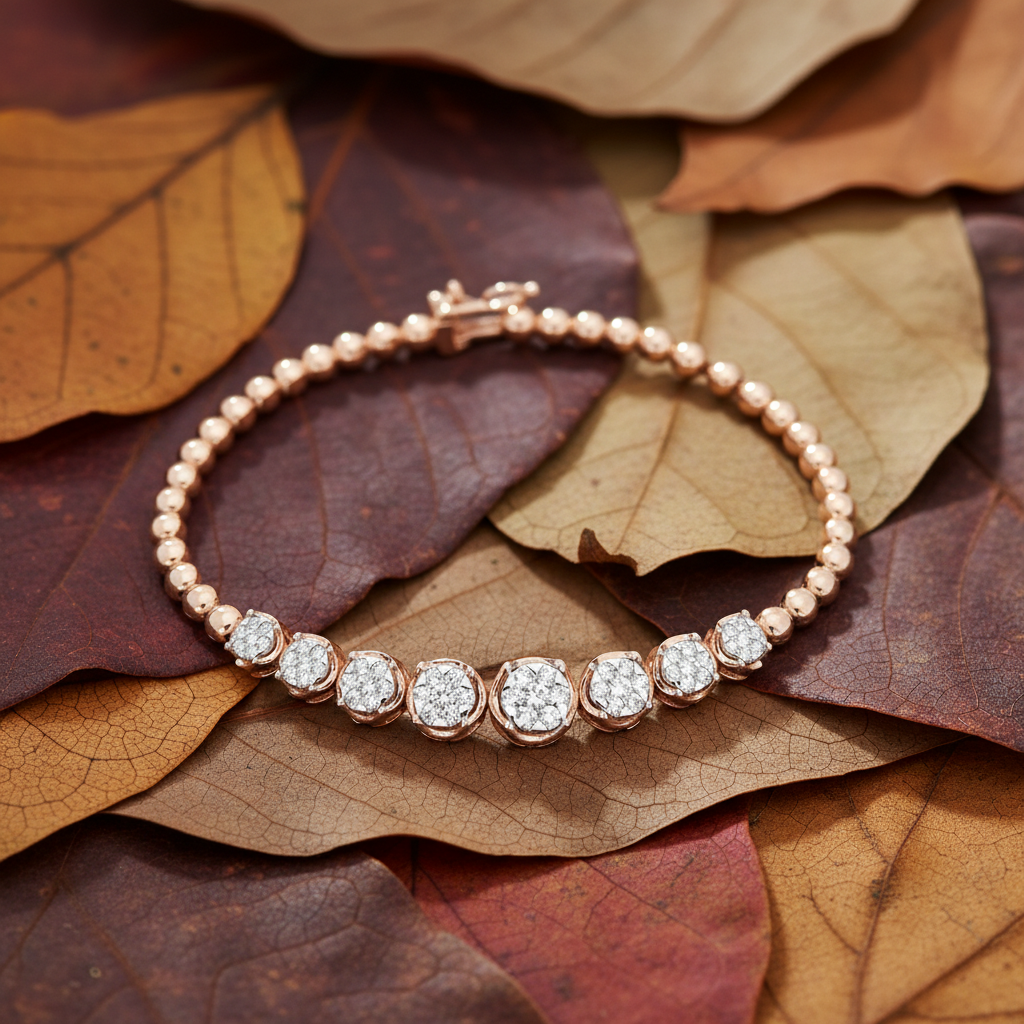 Bezel Set Round Cut Moissanite Diamond Bracelet