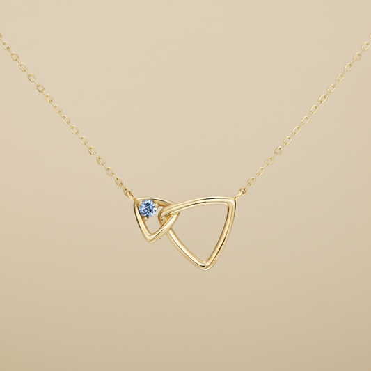 Interlocking Triangle Moissanite Diamond Pendant Necklace