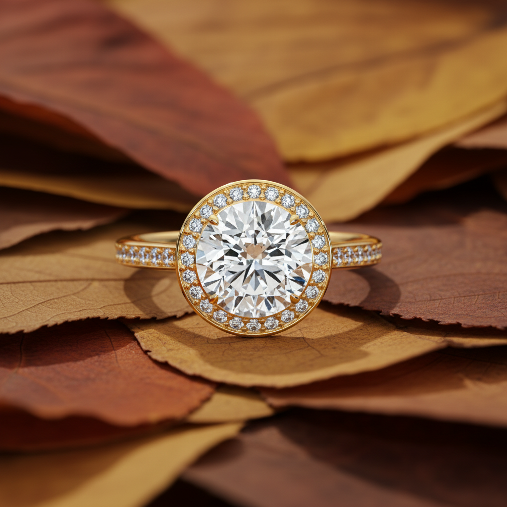 Round Moissanite Diamond Channel Set Wedding Ring