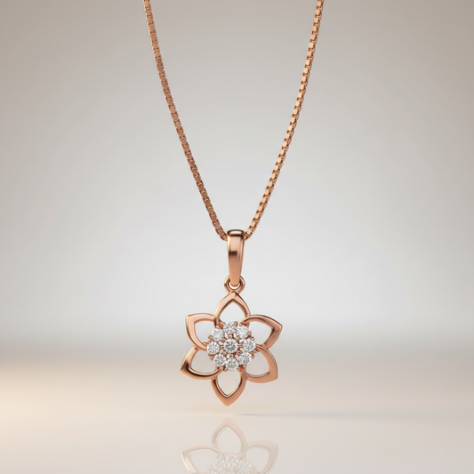 Delicate Bloom Lab Grown Diamond Flower Pendant