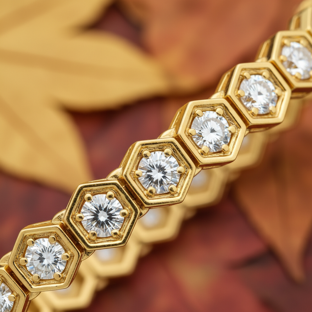 Luxury Hexagon Set Moissanite Diamond Tennis Bracelet