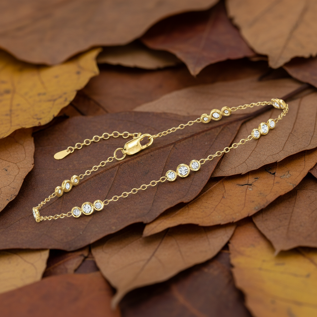 Classic Bezel Round Cut Lab Grown Diamond Bracelet