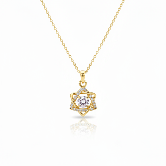TriAura Halo Round Cut Moissanite Diamond Pendant