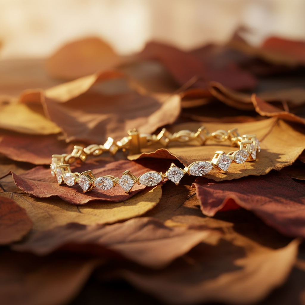 Marquise & Princess Cut Moissanite Diamond Tennis Bracelet