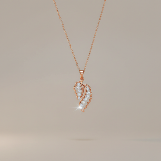 Luxury Leaf Moissanite Diamond Pendant Necklace