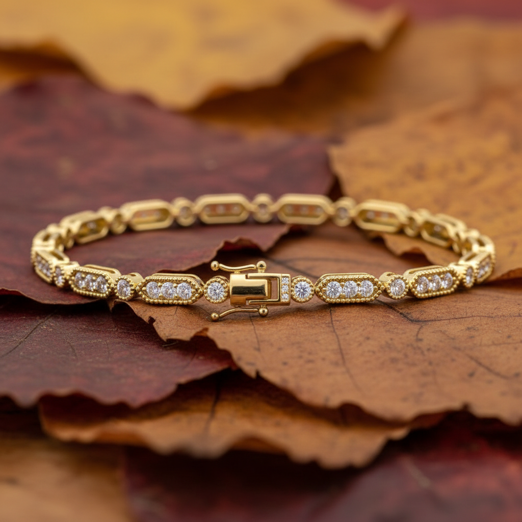 Round Cut Lab Grown Diamond Pave Tennis Bracelet