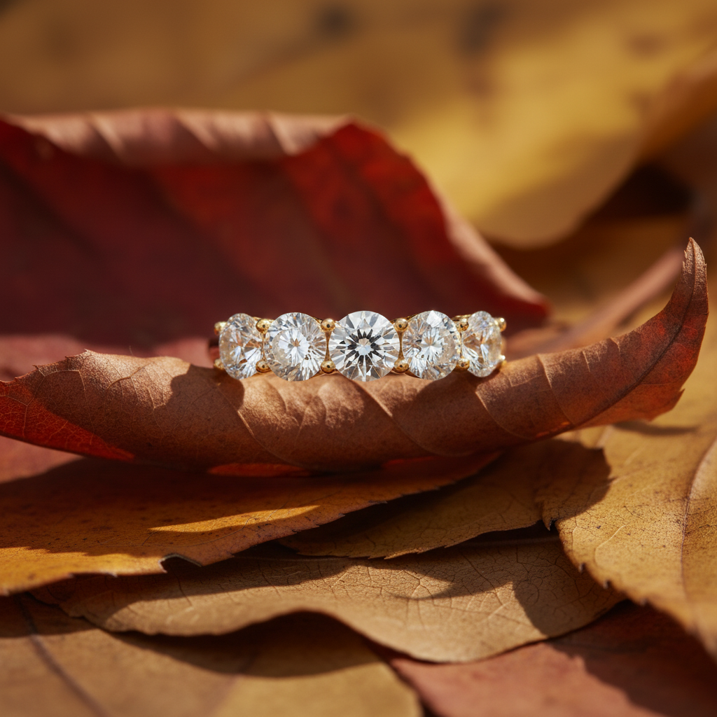 Round Cut Moissanite Diamond Eternity Ring