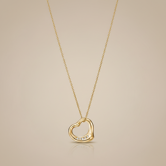 Crowned Heart Moissanite Diamond Necklace
