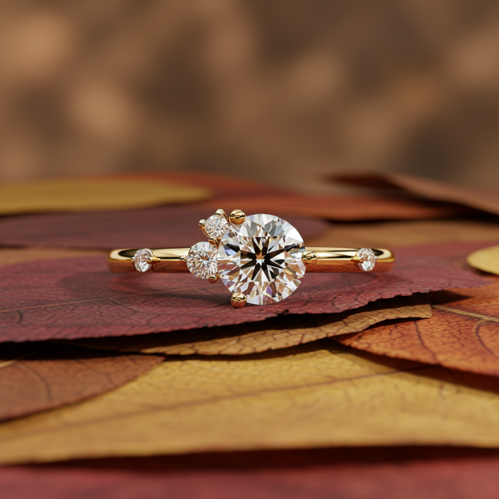 Round Cut Moissanite Diamond VVS Elegance Ring