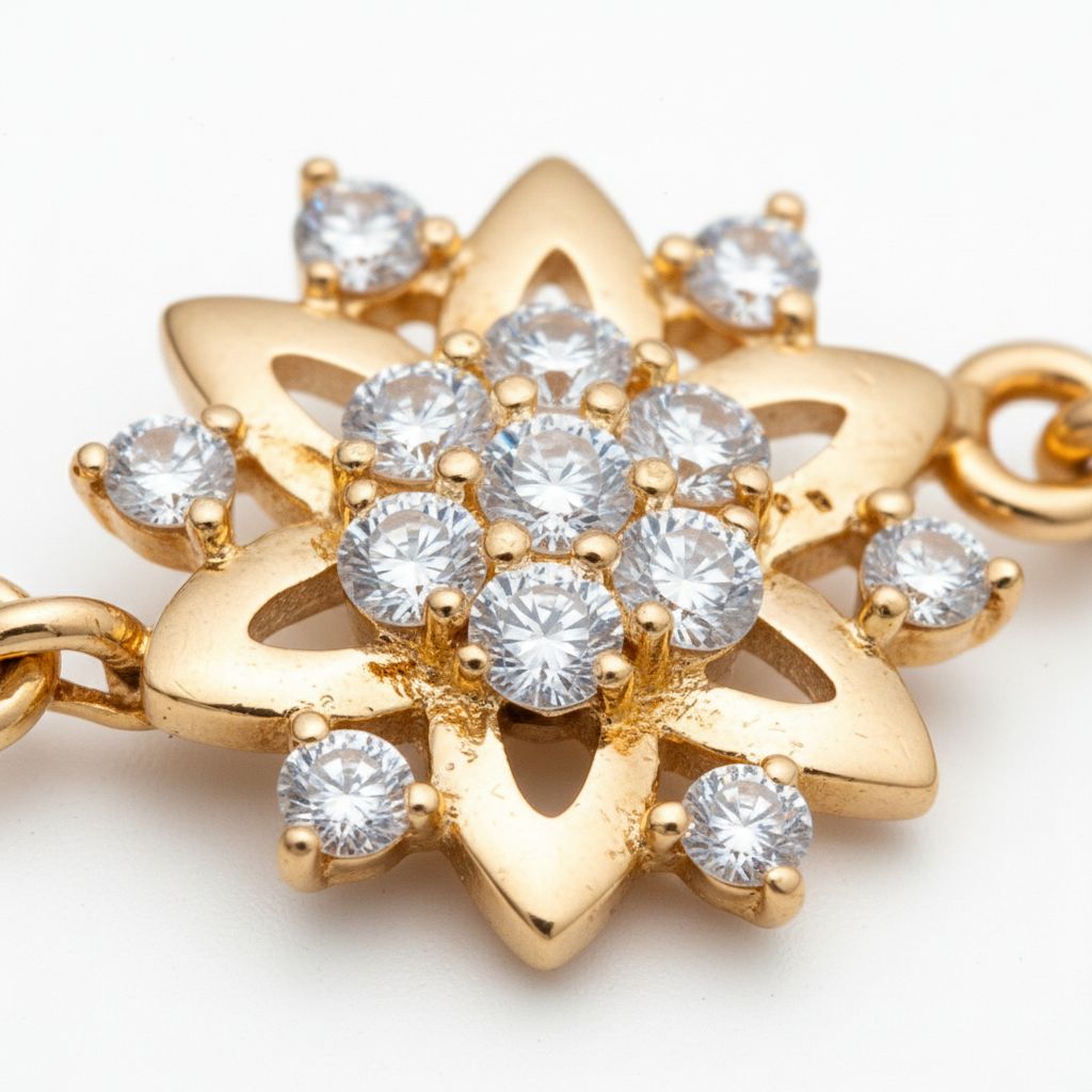 Delicate Flower Moissanite Diamond Bracelet with Adjustable Slider