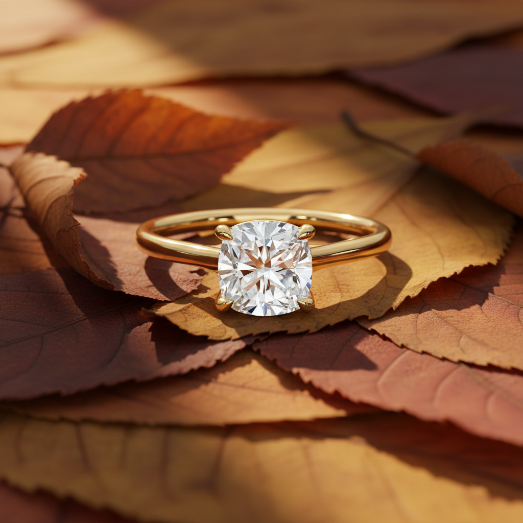 Radiant Cut Diamond Moissanite 4 Claw Prong Setting Solitaire Engagement Ring