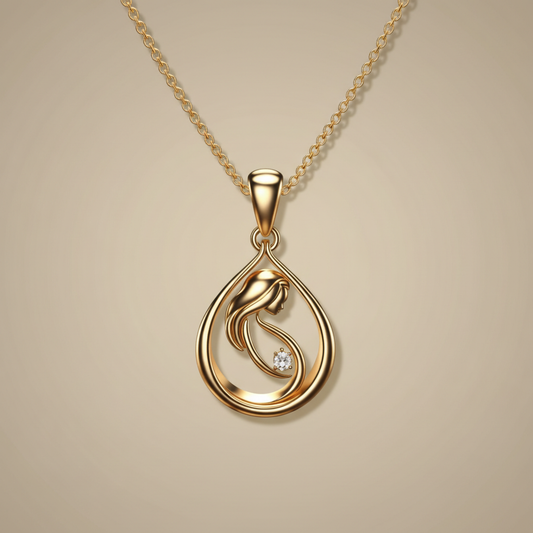 Serenity Woman Moissanite Diamond Teardrop Necklace