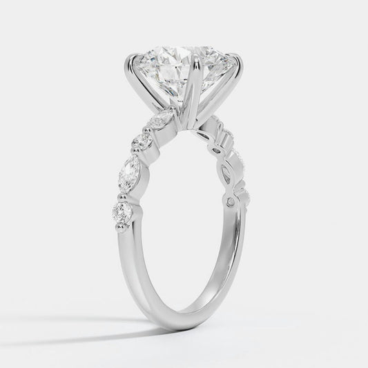 2ct Round Lab Grown Diamond Engagement Ring in 14 kt White Gold