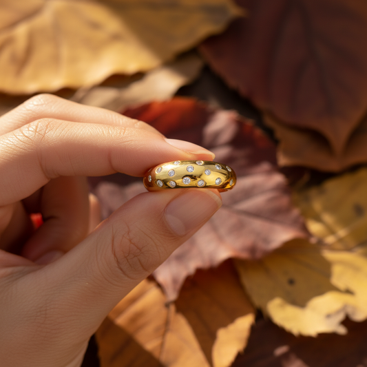 Round Cut Moissanite Dome Bubble Band Ring (Copy)