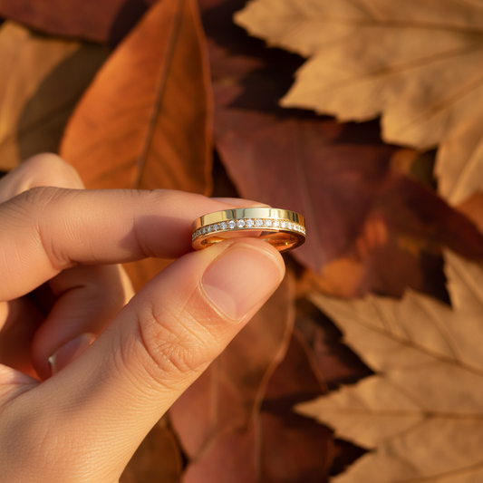 Imperial Line Gold Moissanite Diamond Ring