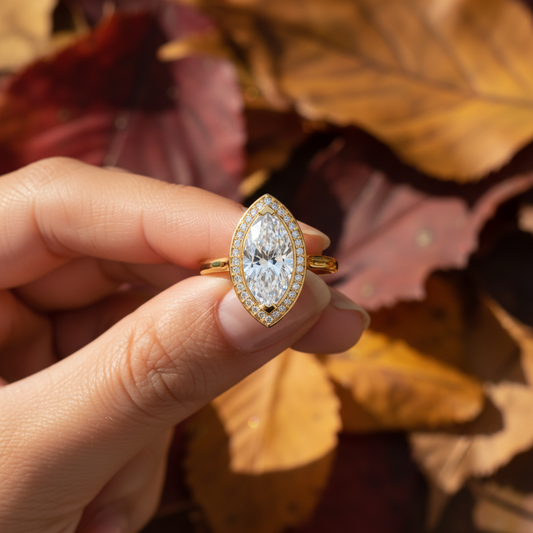 Marquise Cut Lab Grown Diamond Channel Set Bridal Ring