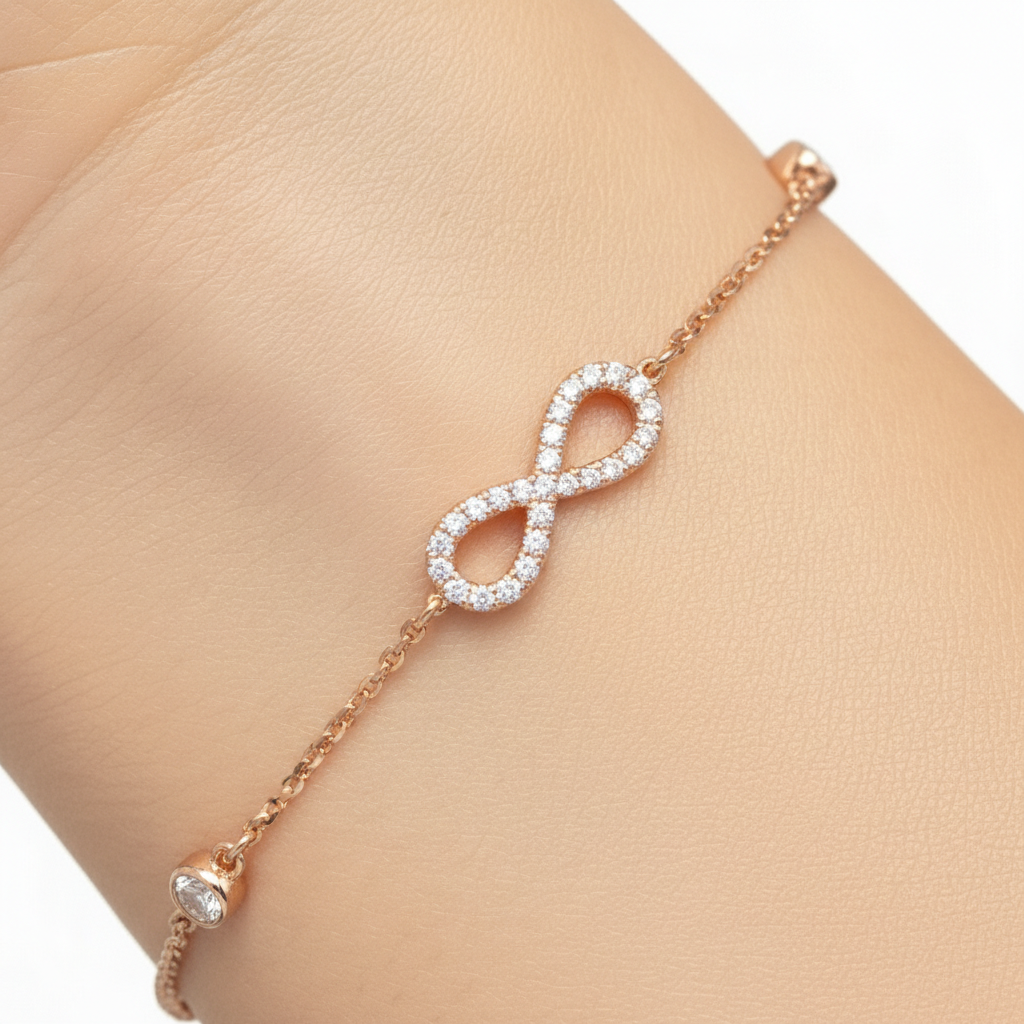 Infinity Moissanite Diamond Chain Bracelet for Women