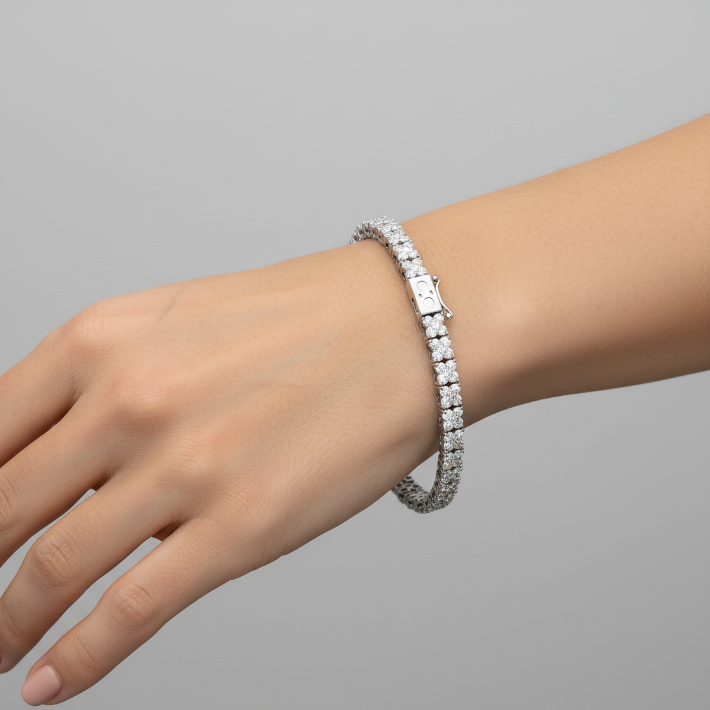 Luxury Floral Lab Grown Diamond Tennis Bracelet