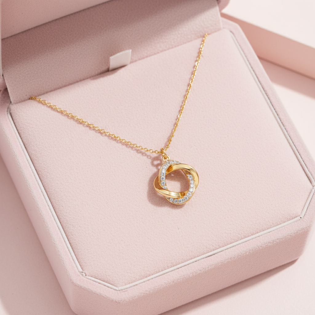 Eternal Unity Lab Grown Diamond Circle Pendant in Yellow Gold