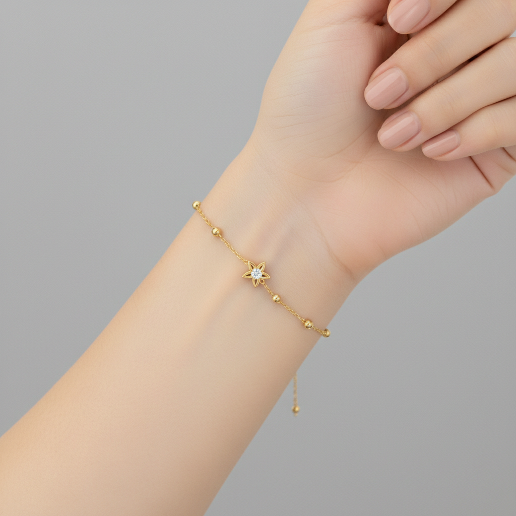 Minimalist Star Lab Grown Diamond Chain Bracelet