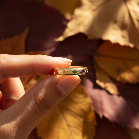 Rainbow Lab Grown Diamond Gold Band