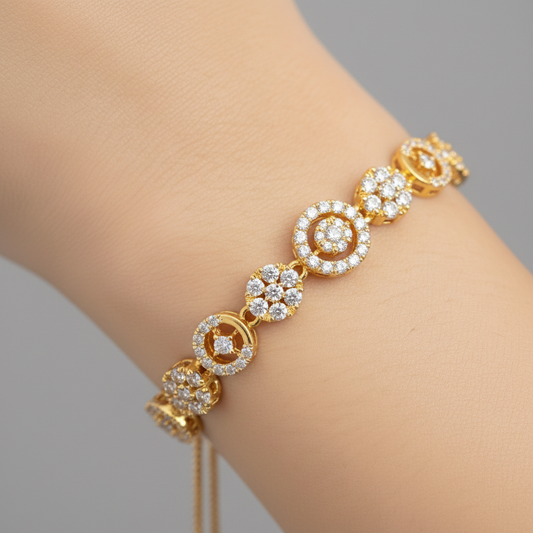 Classic Moissanite Diamond Gold Slider Bracelet